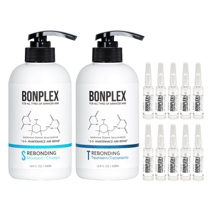 Bonplex Rebonding Shampoo Treatment Ampoule Trio 16oz 10 ampoules